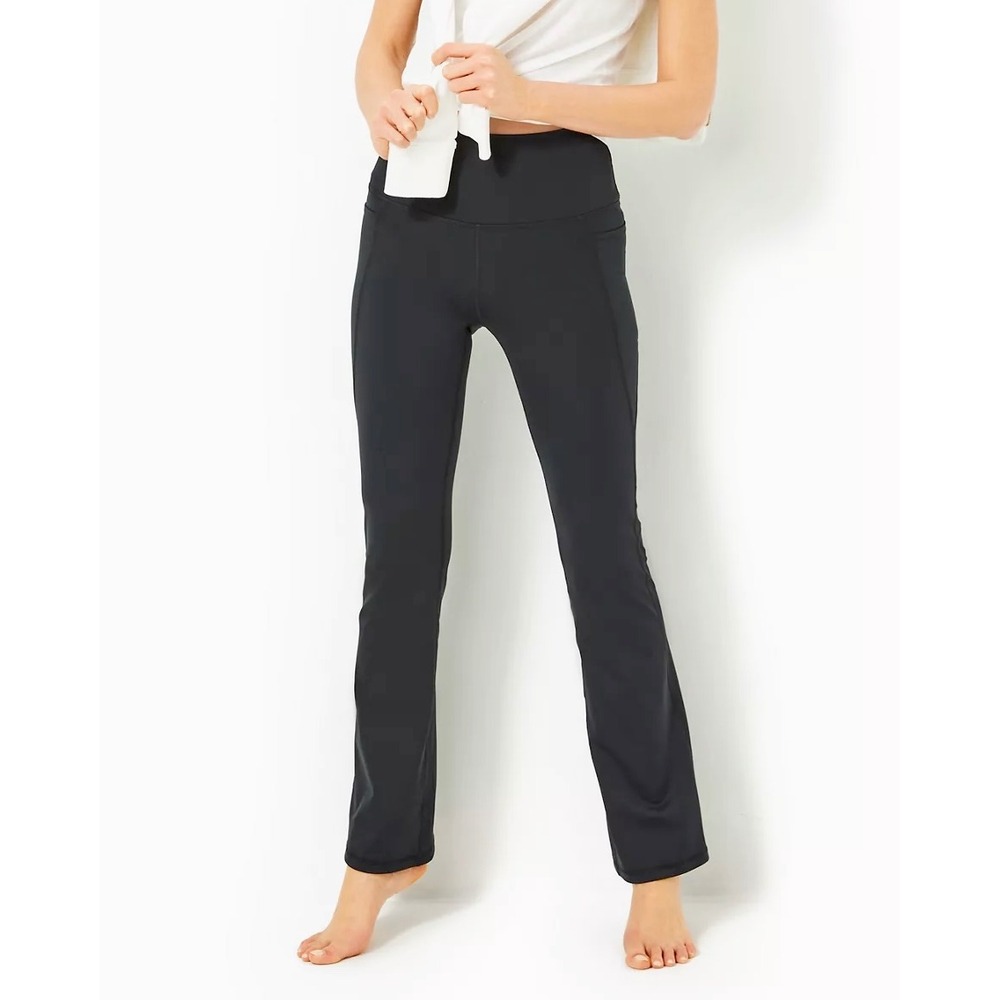 Lilly Pulitzer UPF 50+ Luxletic 31.5" Carpe Vita Flare Legging Black M Gym Yoga
